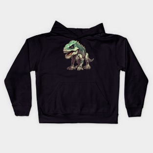 Spooky Scary Chibi T-Rex Isometric Dinosaur Kids Hoodie